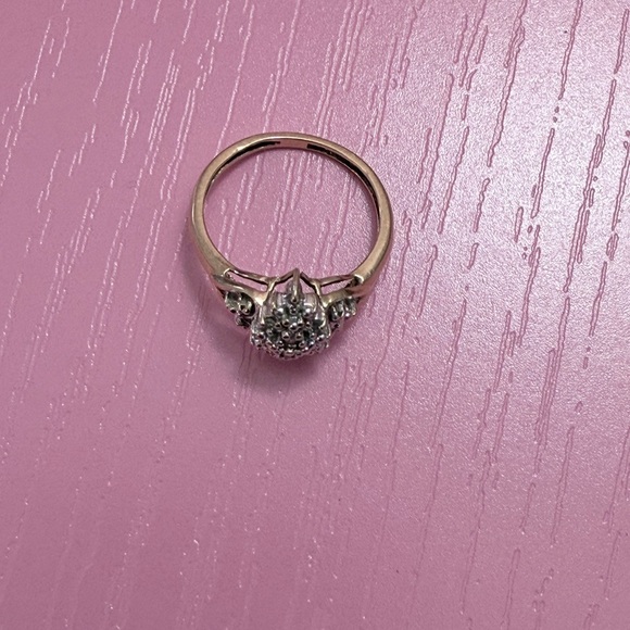 10K Gold Diamond Ring Natural Diamond Ring Promise Ring Gift for Her - Picture 9 of 11